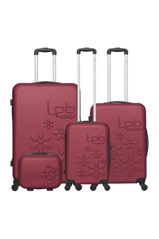 Conjunto de 3 malas e nécessaire Eleonor-C Bordô - Vermelho