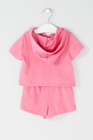 Sweater met Capuchon en Short Roze en Wit