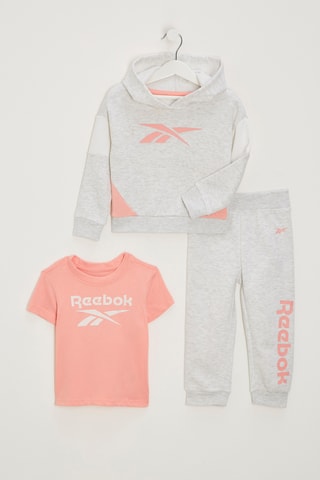 Ensemble 3 pièces - Gris clair chiné et rose