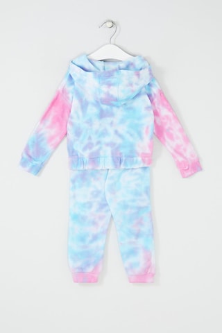 Sweater met Capuchon en Legging Turquoise en Roze