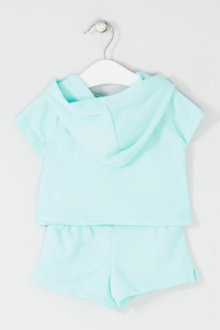 Sweater met Capuchon en Short Turquoise