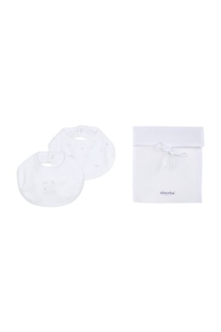2 Slabbetjes Wit - Absorba