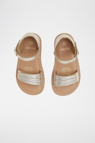 Leren Sandalen - Goudkleurig en Zilverkleurig