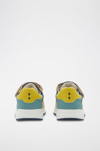 Splitleren Sneakers Marineblauw en Beige