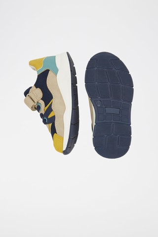 Splitleren Sneakers Marineblauw en Beige