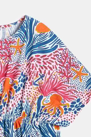 Jurk - Marineblauw en Fuchsia
