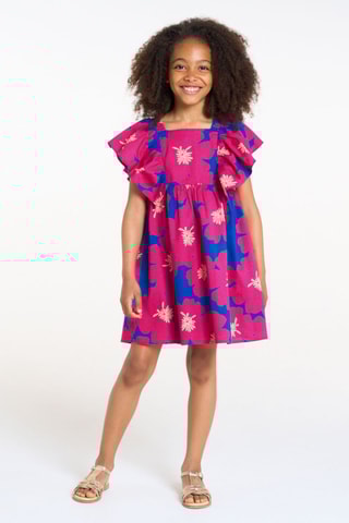 Jurk - Fuchsia en Marineblauw