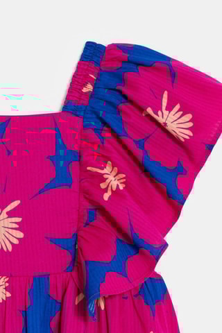 Jurk - Fuchsia en Marineblauw