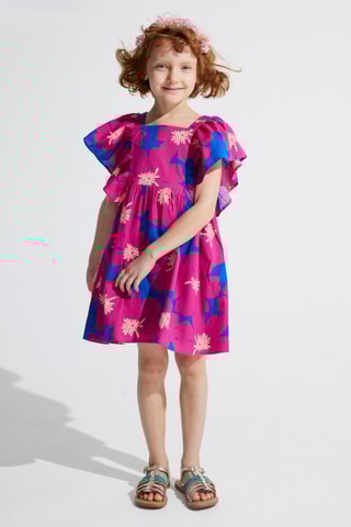 Jurk - Fuchsia en Marineblauw