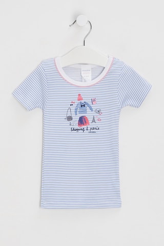 T-shirt - Hemelsblauw en Wit - Absorba