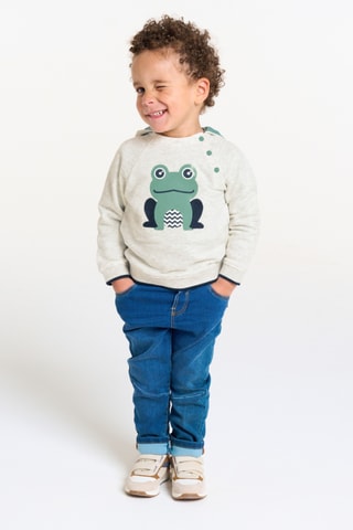Sweater met Capuchon - Gemêleerd Grijs