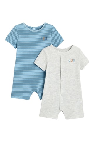 2 Skipakjes Blauw en Gemêleerd Lichtgrijs