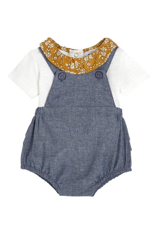 Blouse en Tuinbroek Blauw en Wit - Absorba