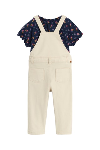 T-shirt en Tuinbroek - Beige en Marineblauw