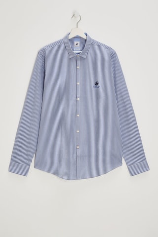 Overhemd - Blauw en ecru