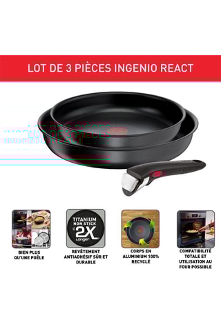 2 Koekenpannen Ingenio React - 22 en 26 cm