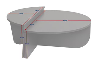 2 tables basses gigognes Orion  - 90 x 30 x 60/ 85 x 35 x 30 cm