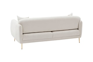 Canapé convertible Simena - Crème - 3 places - Couchage 180 x 90 cm