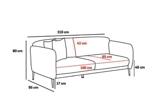 Canapé convertible Simena - Crème - 3 places - Couchage 180 x 90 cm
