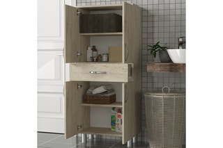 Armoire de salle bain 4 portes Andy - 59,4 x 140 x 31,5 cm