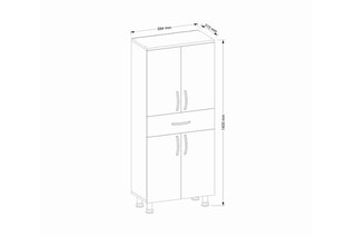 Armoire de salle bain 4 portes Andy - 59,4 x 140 x 31,5 cm