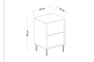 Table de chevet Imaj - 40 x 60 x 35 cm