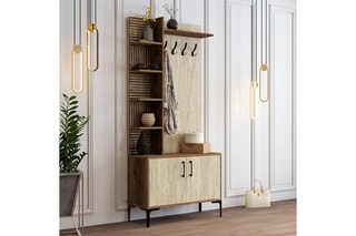 Meuble d'entrée 2 portes Viyana D - 90 x 200 x 35 cm