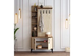Meuble d'entrée 2 portes Viyana D - 90 x 200 x 35 cm