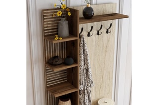 Meuble d'entrée 2 portes Viyana D - 90 x 200 x 35 cm
