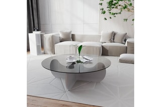 Table basse - Plateau en verre - 90 x 90 x 30 cm