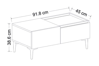 Table basse Mia  - 91,8 x 38,6 x 45 cm