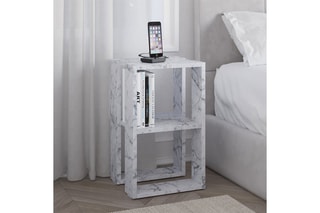 Table de chevet 2 niches Lonie - 30 x 55 x 30 cm