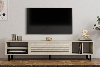 Meuble TV 1 abattant Safir - 160 x 35 x 40 cm