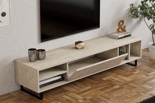 Meuble TV 1 abattant Safir - 160 x 35 x 40 cm