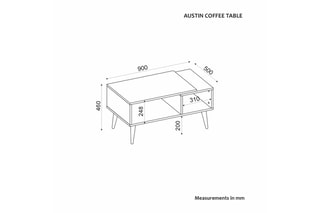 Table basse Austin - 90 x 50 x 40 cm