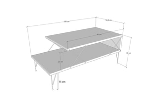 Table basse Loire - 100 x 40 x 50 cm