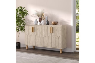 Console 4 portes Vincent et gris - 120 x 73,6 x 29,6 cm