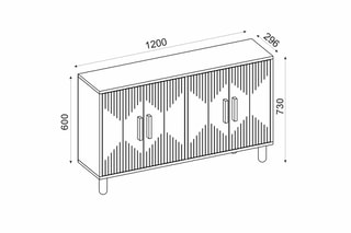 Console 4 portes Roger - 120 x 73,6 x 29,6 cm
