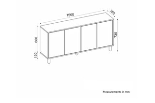 Buffet 4 portes Verona - 150 x 35,6 x 73 cm
