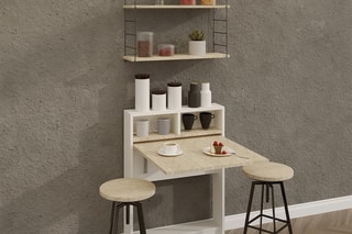 Table pliable Bracked et blanc - 70 x 96 x 15 cm