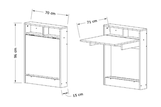 Table pliable Bracked et blanc - 70 x 96 x 15 cm