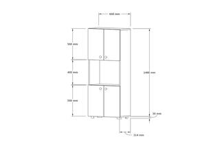 Meuble de cuisine 4 portes - 60 x 31,4 x 140 cm
