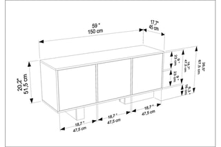 Buffet Monaco - 150 x 45 x 51,5 cm