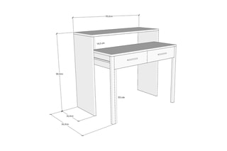 Bureau 2 tiroirs - 99 x 88 x 66 cm