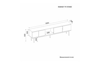 Meuble TV 2 portes Ramsey - 180 x 50 x 29,6 cm