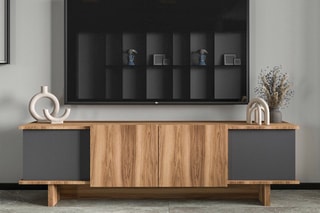 Meuble TV 4 portes Diana - 180 x 50 x 33 cm