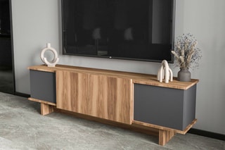 Meuble TV 4 portes Diana - 180 x 50 x 33 cm