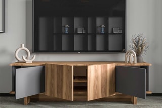 Meuble TV 4 portes Diana - 180 x 50 x 33 cm