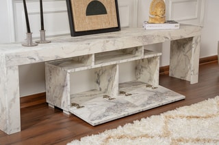 Meuble TV 2 abattants Enclave et gris - 180 x 50 x 31,3 cm