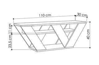 Meuble TV Pipralla - 110 x 40 x 30 cm